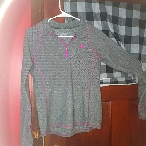 NEW BALANCE track jacket, Small, Grey, zippered, embroidered